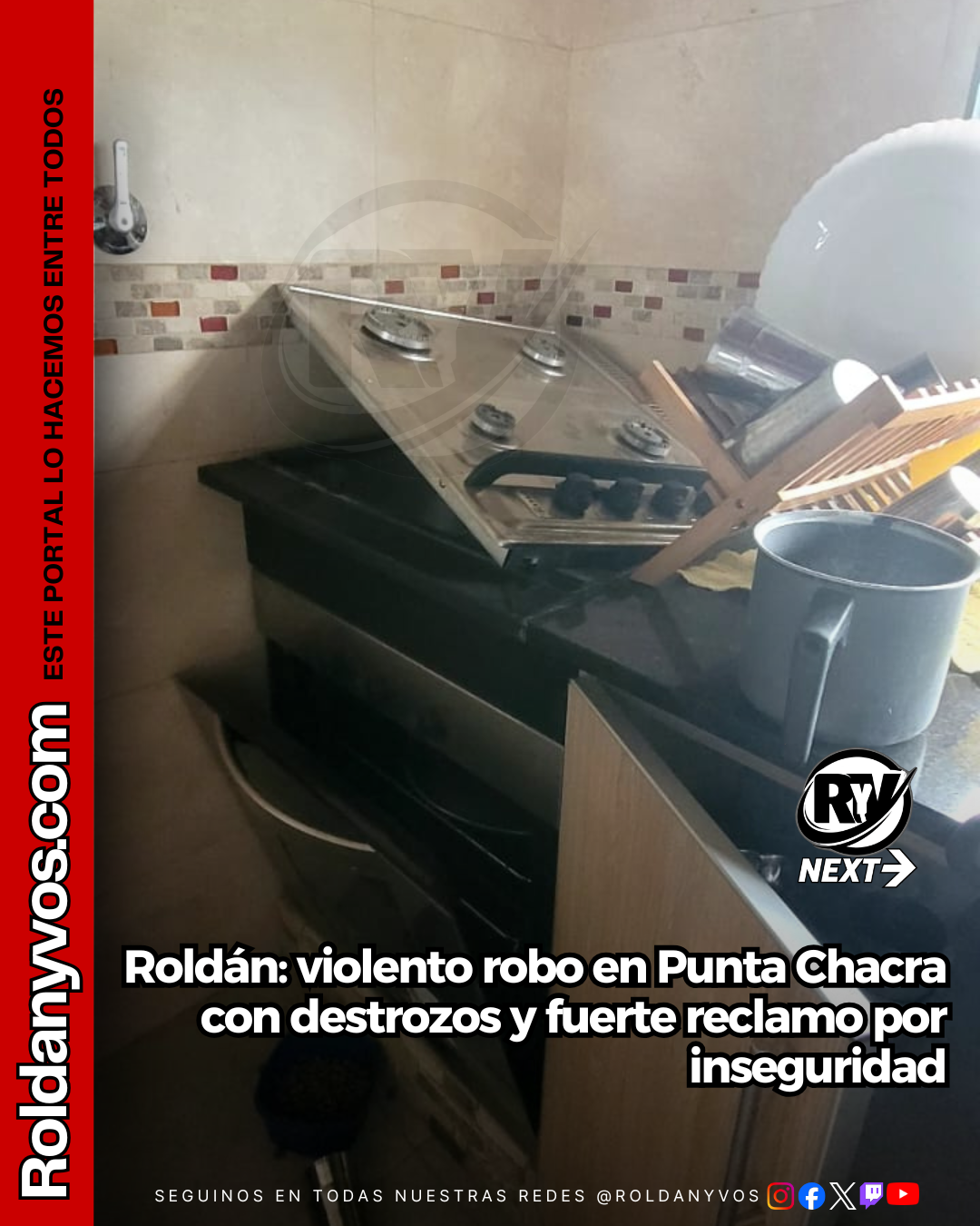 Violento robo en Punta Chacra Roldán: destrozos, demora policial y reclamo vecinal